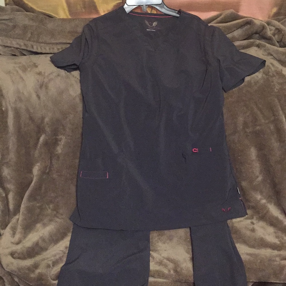 SMITTEN Gray Scrub set